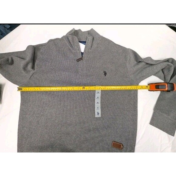 NWT Polo Ralph Lauren Men's Sweater Sz M Heather Blue 1/4 Zip Pony Logo - Picture 8 of 15